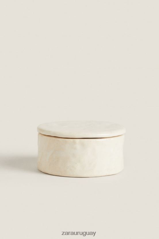 Zara bu o tarro de cerámica unisexo H6RHL21715 crema accesorios