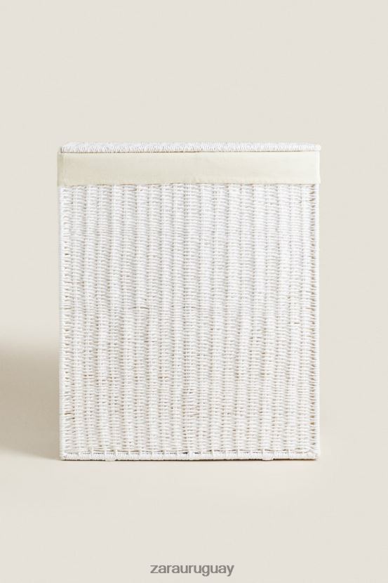 Zara cesto para la ropa sucia con dos compartimentos unisexo H6RHL21745 blanco accesorios