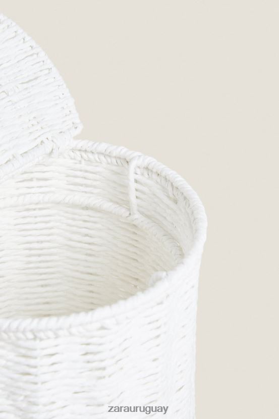Zara papelera con tapa extraíble unisexo H6RHL21707 blanco accesorios