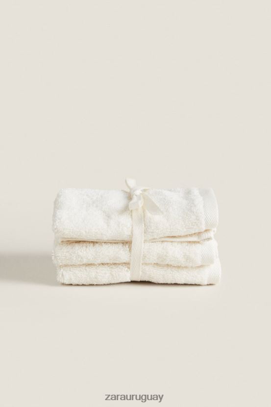 Zara (paquete de 3) toallas de algodón premium unisexo H6RHL21726 Marfil accesorios