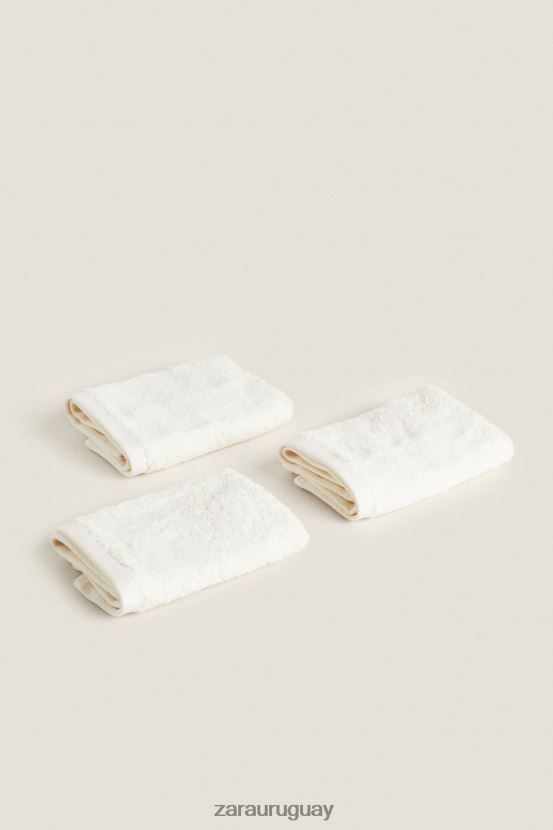 Zara (paquete de 3) toallas de algodón premium unisexo H6RHL21726 Marfil accesorios