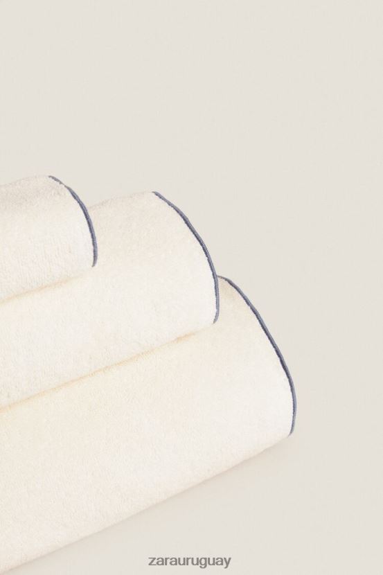 Zara toalla de algodón con overlock unisexo H6RHL21737 gris/azul accesorios