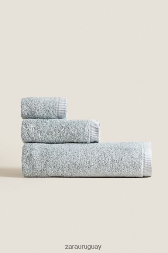 Zara toalla de algodon unisexo H6RHL21738 gris azulado accesorios