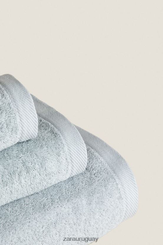 Zara toalla de algodon unisexo H6RHL21738 gris azulado accesorios