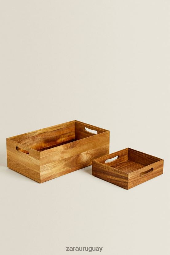 Zara caja de almacenaje unisexo H6RHL21695 beige claro accesorios