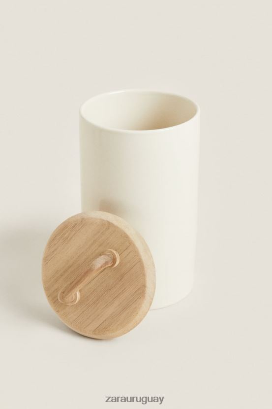 Zara tarro de cerámica y madera unisexo H6RHL21689 crema accesorios
