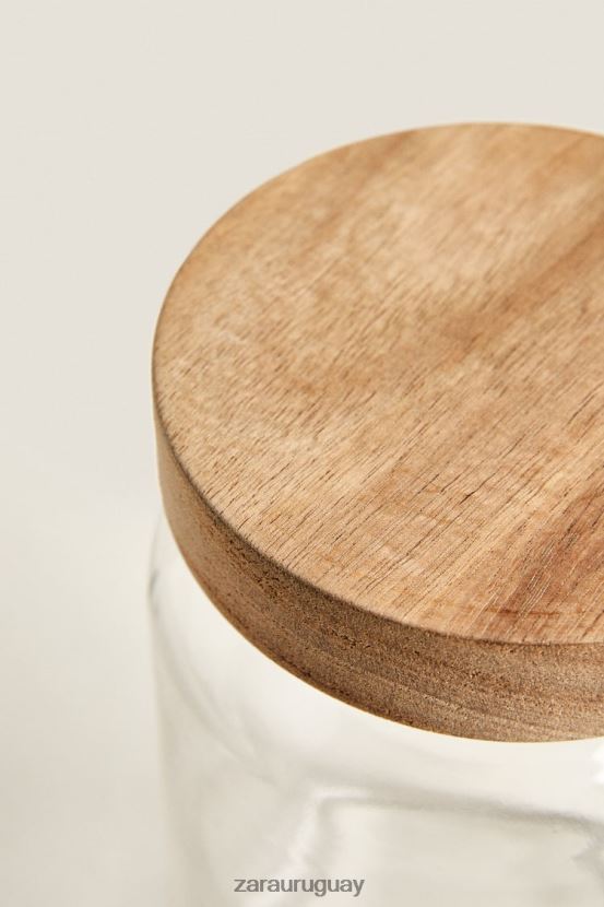 Zara tarro de cristal con tapa de rosca unisexo H6RHL21684 beige claro accesorios