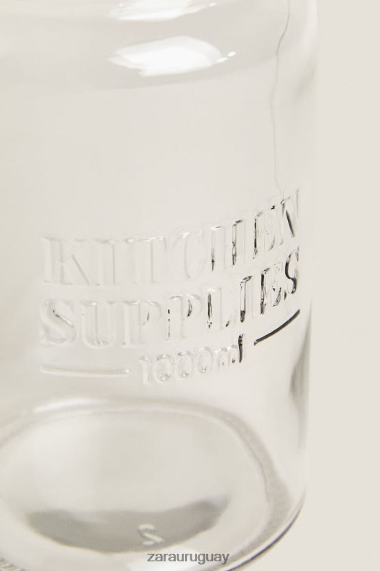 Zara tarro de cristal con tapa de rosca unisexo H6RHL21684 beige claro accesorios