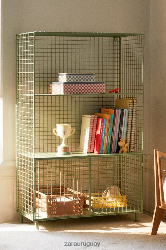 Zara librero metalico con puertas unisexo H6RHL21592 verde accesorios