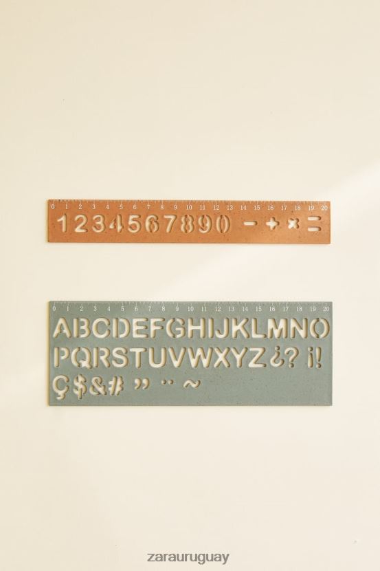 Zara reglas de números y alfabetos (paquete de 2) unisexo H6RHL21581 multicolor accesorios