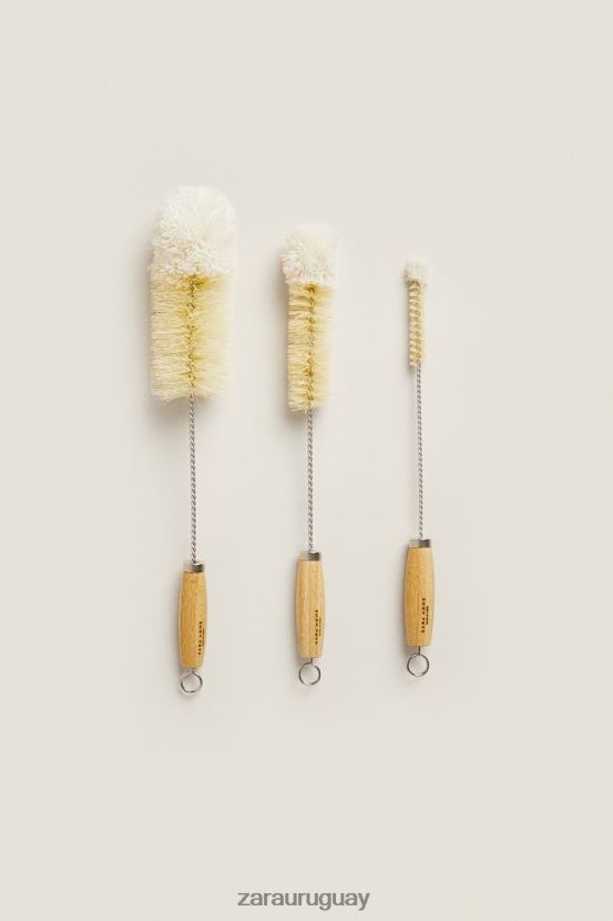 Zara cepillo para botellas (paquete de 3) unisexo H6RHL21790 beige claro accesorios