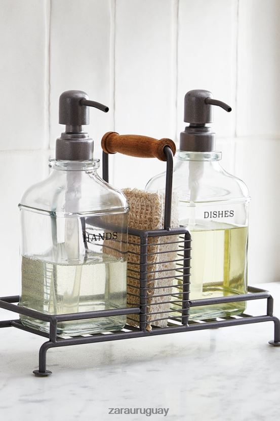 Zara dispensador doble con soporte unisexo H6RHL21785 acero accesorios