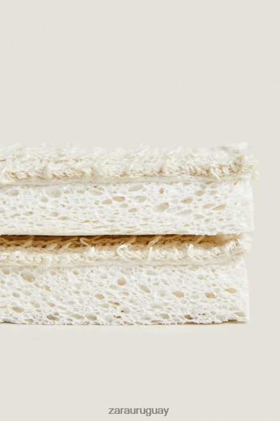 Zara esponja para fregar (paquete de 2) unisexo H6RHL21788 beige claro accesorios