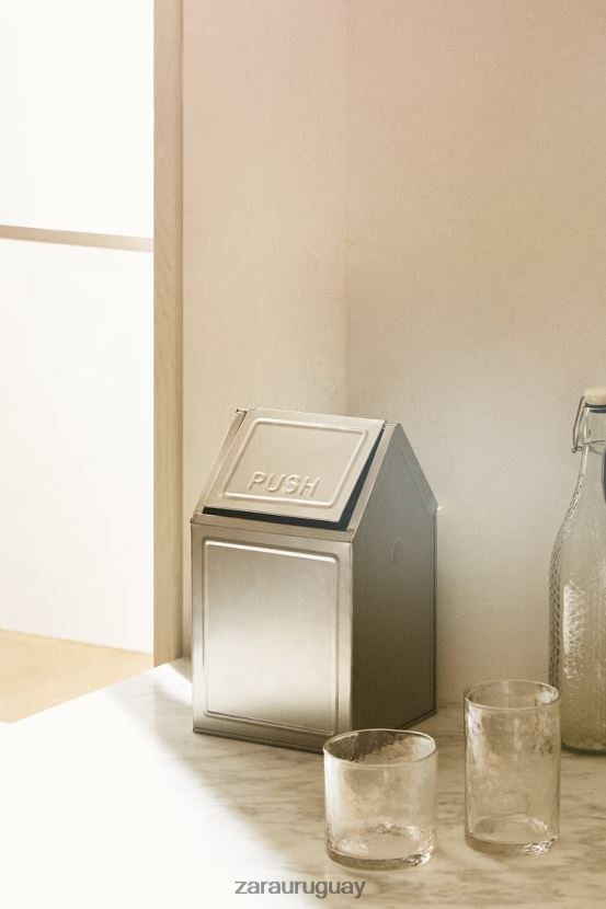 Zara papelera con tapa (169 oz) unisexo H6RHL21777 acero accesorios