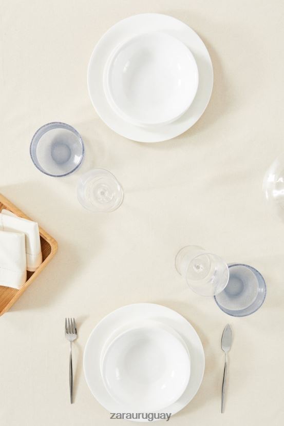 Zara mantel a rayas de hilo teñido unisexo H6RHL21674 azul accesorios