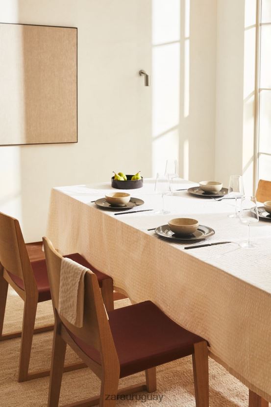 Zara mantel a rayas unisexo H6RHL21670 crudo accesorios