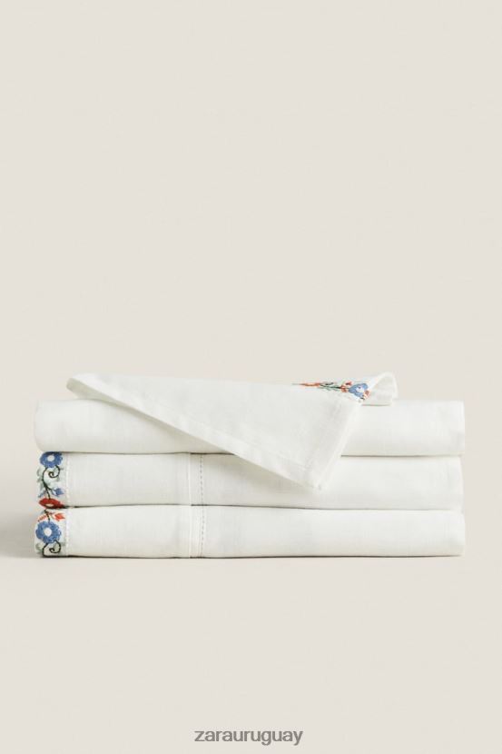 Zara mantel de algodón bordado unisexo H6RHL21662 blanco accesorios