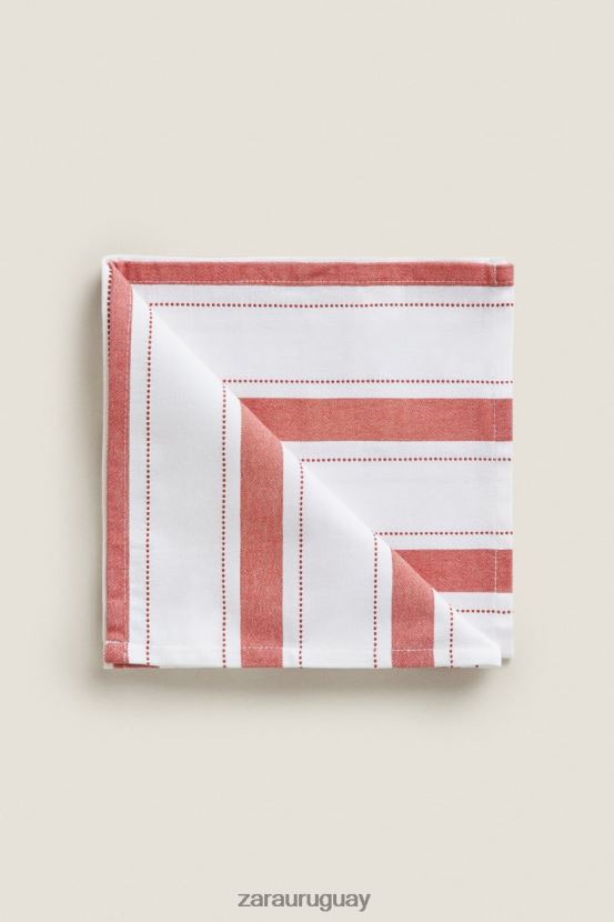 Zara servilletas de hilo teñido (paquete de 2) unisexo H6RHL21665 ladrillo accesorios