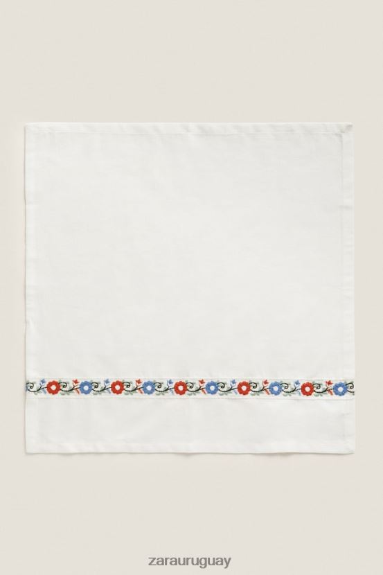 Zara servilletas de tela bordadas (paquete de 2) unisexo H6RHL21663 blanco accesorios