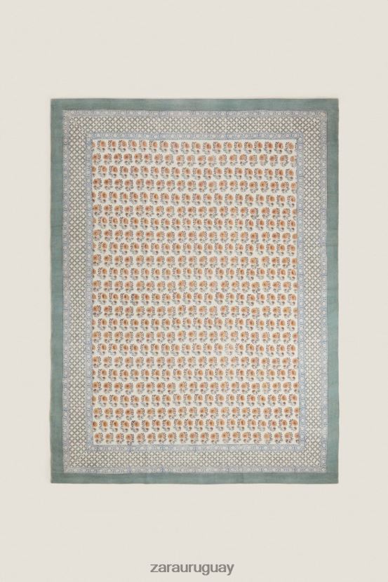 Zara alfombra con estampado de bloques unisexo H6RHL21639 durazno accesorios