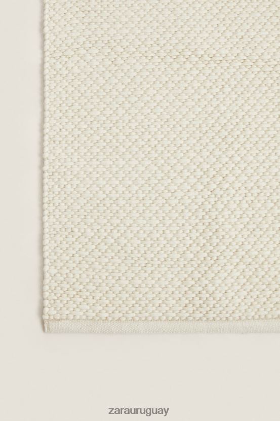 Zara alfombra de lana unisexo H6RHL21654 ostra blanca accesorios