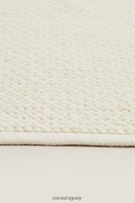 Zara alfombra de lana unisexo H6RHL21654 ostra blanca accesorios
