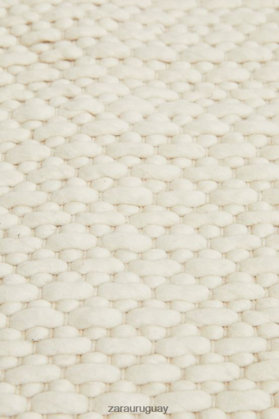 Zara alfombra de lana unisexo H6RHL21654 ostra blanca accesorios