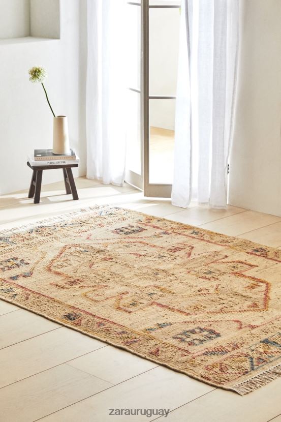 Zara alfombra de yute vintage unisexo H6RHL21640 beige claro accesorios