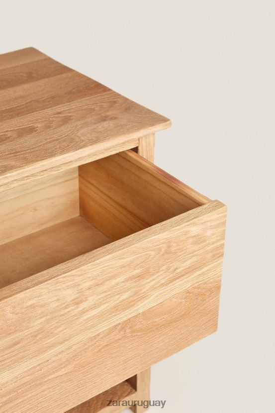 Zara mesita de noche de madera de roble unisexo H6RHL21628 beige claro accesorios