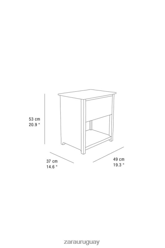 Zara mesita de noche de madera de roble unisexo H6RHL21628 beige claro accesorios