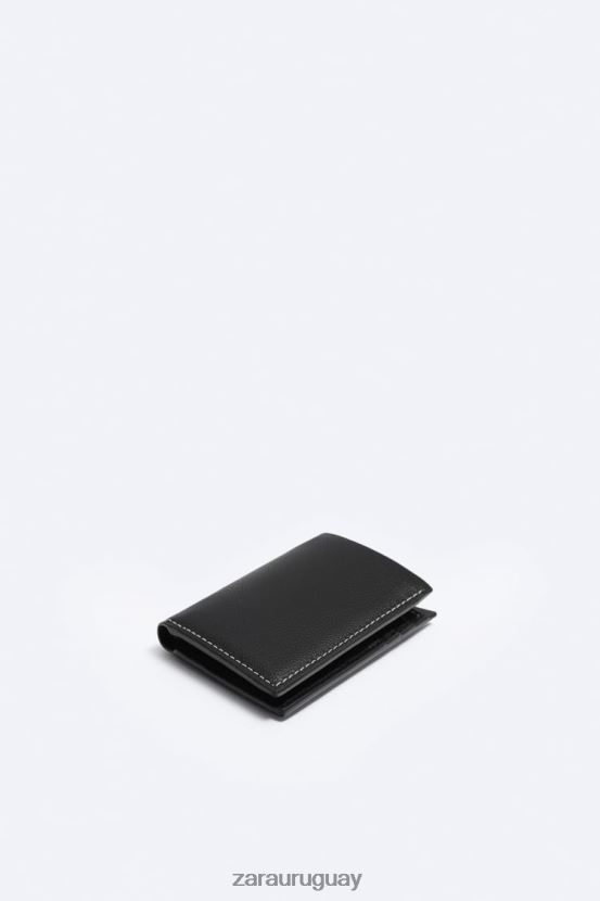 Zara billetera vertical hombres H6RHL21343 negro accesorios
