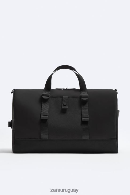Zara bolsa de lona de goma hombres H6RHL21300 negro accesorios