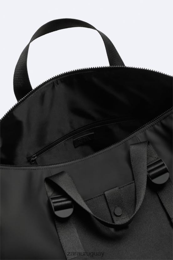 Zara bolsa de lona de goma hombres H6RHL21300 negro accesorios