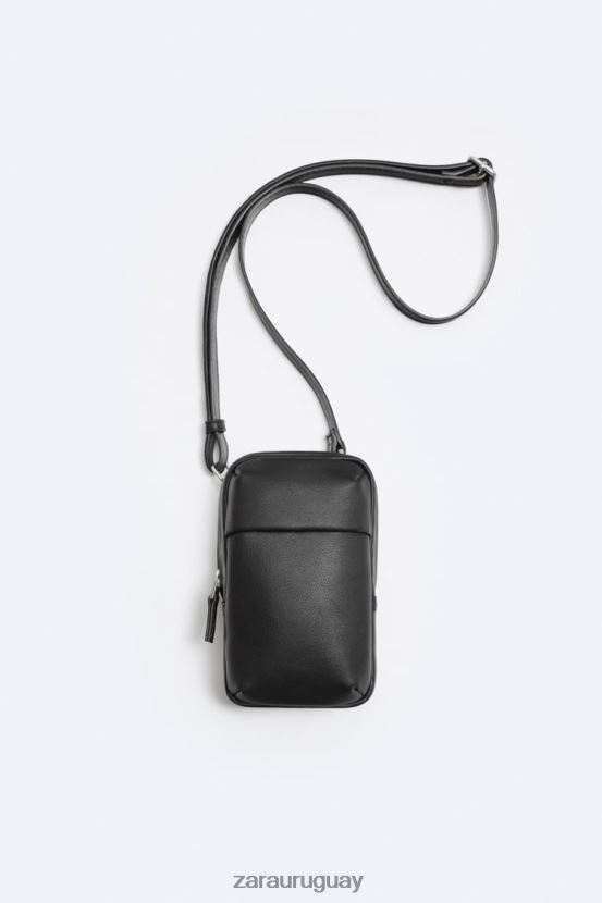 Zara bolsa suave para teléfono hombres H6RHL21309 negro accesorios