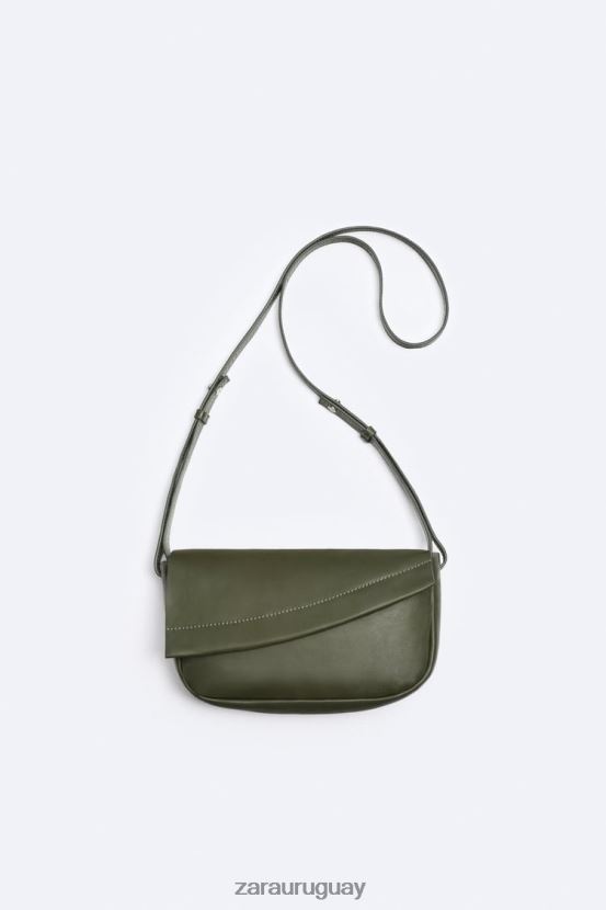 Zara bolso bandolera de cuero hombres H6RHL21330 verde accesorios