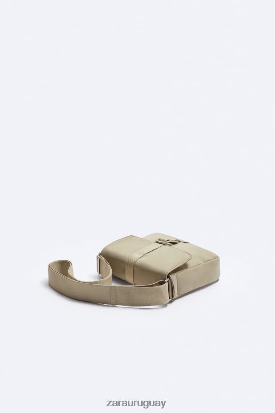 Zara bolso bandolera de nailon hombres H6RHL21301 blanco hueso accesorios