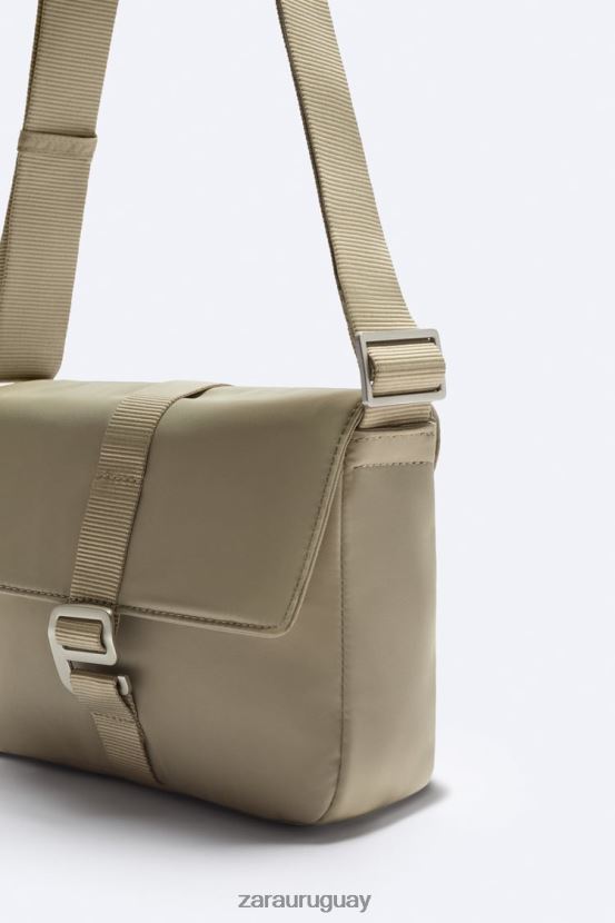 Zara bolso bandolera de nailon hombres H6RHL21301 blanco hueso accesorios