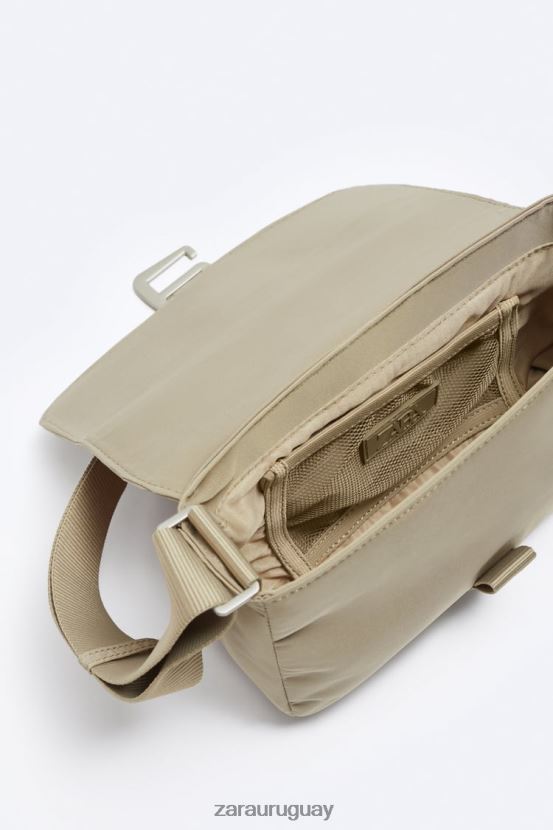 Zara bolso bandolera de nailon hombres H6RHL21301 blanco hueso accesorios