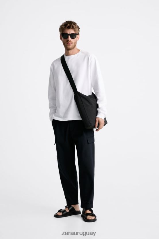 Zara bolso bandolera suave xl hombres H6RHL21292 negro accesorios