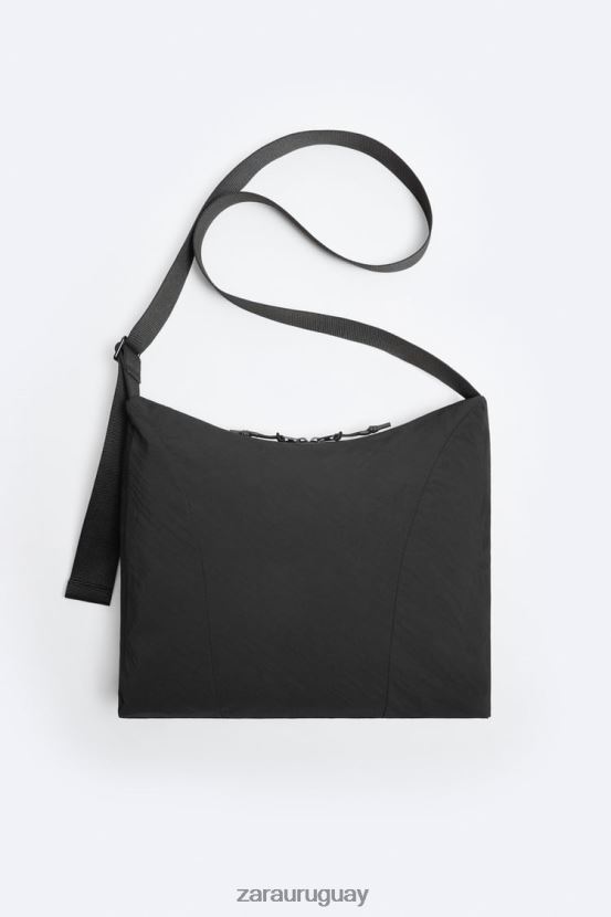 Zara bolso bandolera suave xl hombres H6RHL21292 negro accesorios