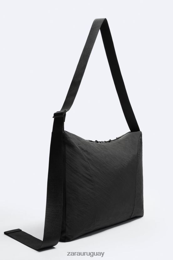 Zara bolso bandolera suave xl hombres H6RHL21292 negro accesorios