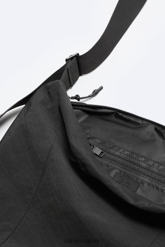 Zara bolso bandolera suave xl hombres H6RHL21292 negro accesorios