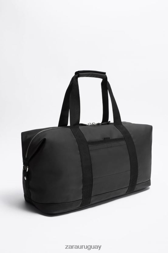 Zara bolso de lona texturizado hombres H6RHL21288 negro accesorios