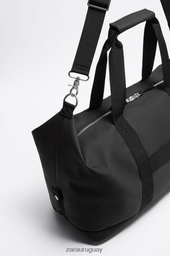 Zara bolso de lona texturizado hombres H6RHL21288 negro accesorios