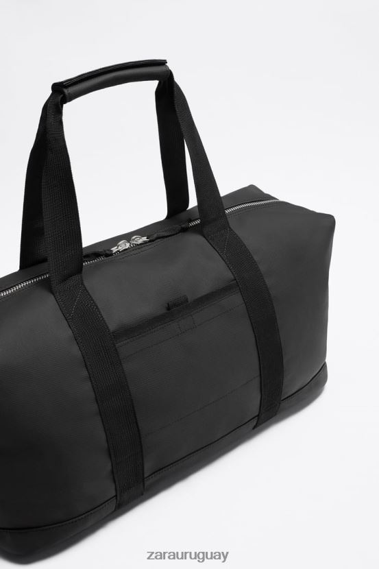 Zara bolso de lona texturizado hombres H6RHL21288 negro accesorios