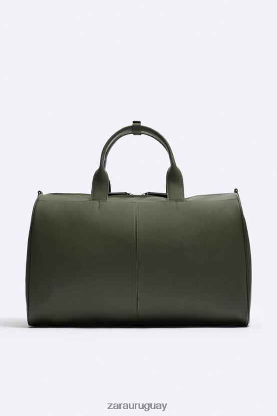 Zara bolso de lona texturizado hombres H6RHL21328 verde accesorios