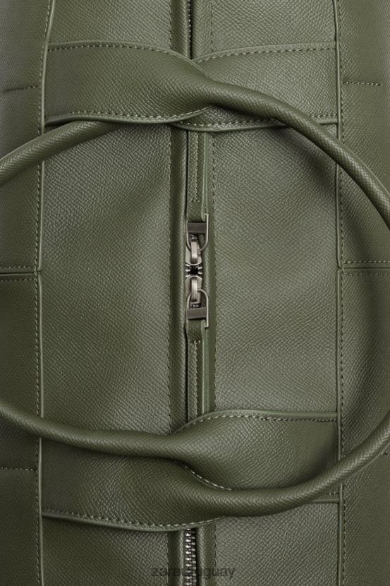 Zara bolso de lona texturizado hombres H6RHL21328 verde accesorios