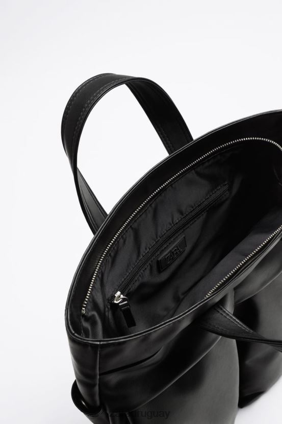 Zara bolso tote suave con dos bolsillos hombres H6RHL21336 negro accesorios