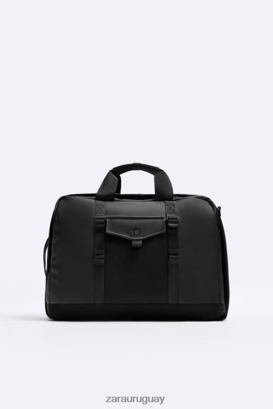 Zara maletín multifuncional de goma hombres H6RHL21297 negro accesorios