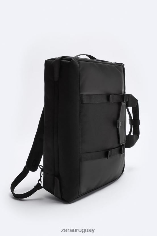 Zara maletín multifuncional de goma hombres H6RHL21297 negro accesorios
